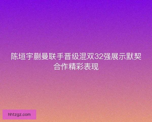 陈垣宇蒯曼联手晋级混双32强展示默契合作精彩表现