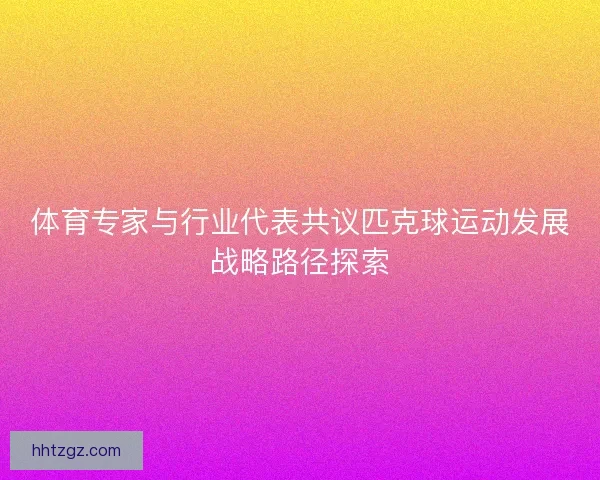 体育专家与行业代表共议匹克球运动发展战略路径探索